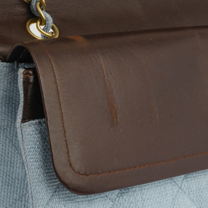 Classic Flap Bag - Blue Raffia