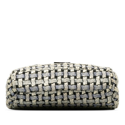 Chanel Tweed and Calfskin Single Flap Bag Leather Shoulder Bag in Good condition