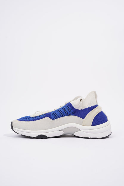 Chanel CC Logo Sneaker Blue   White Suede EU 38 UK 5