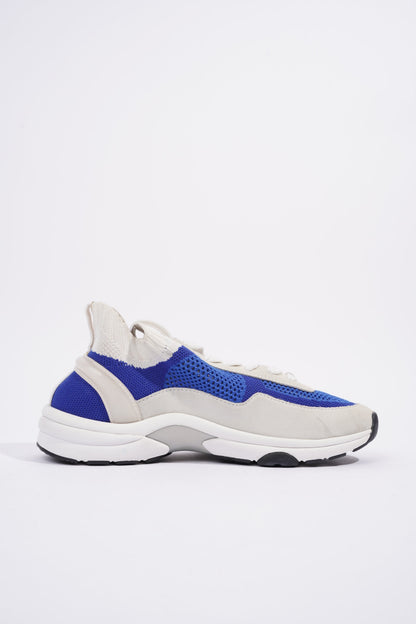Chanel CC Logo Sneaker Blue   White Suede EU 38 UK 5