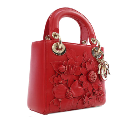 Mini Lambskin DiorAmour Applique Flower Lady Dior