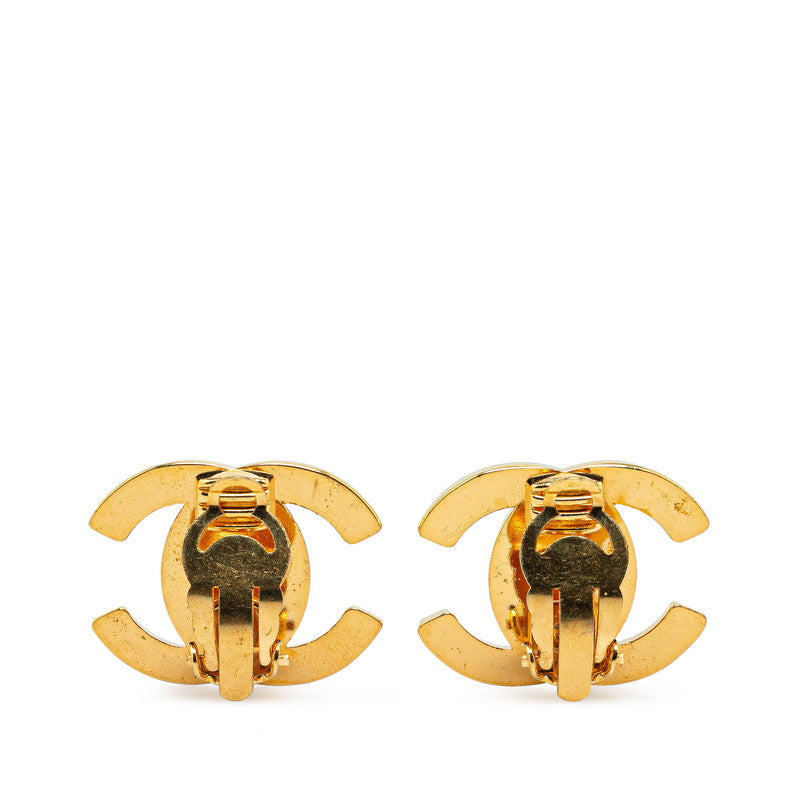 Chanel CC Turnlock Clip On Earrings Metal Earrings in Good condition