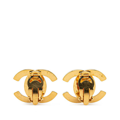 Chanel CC Turnlock Clip On Earrings Metal Earrings in Good condition
