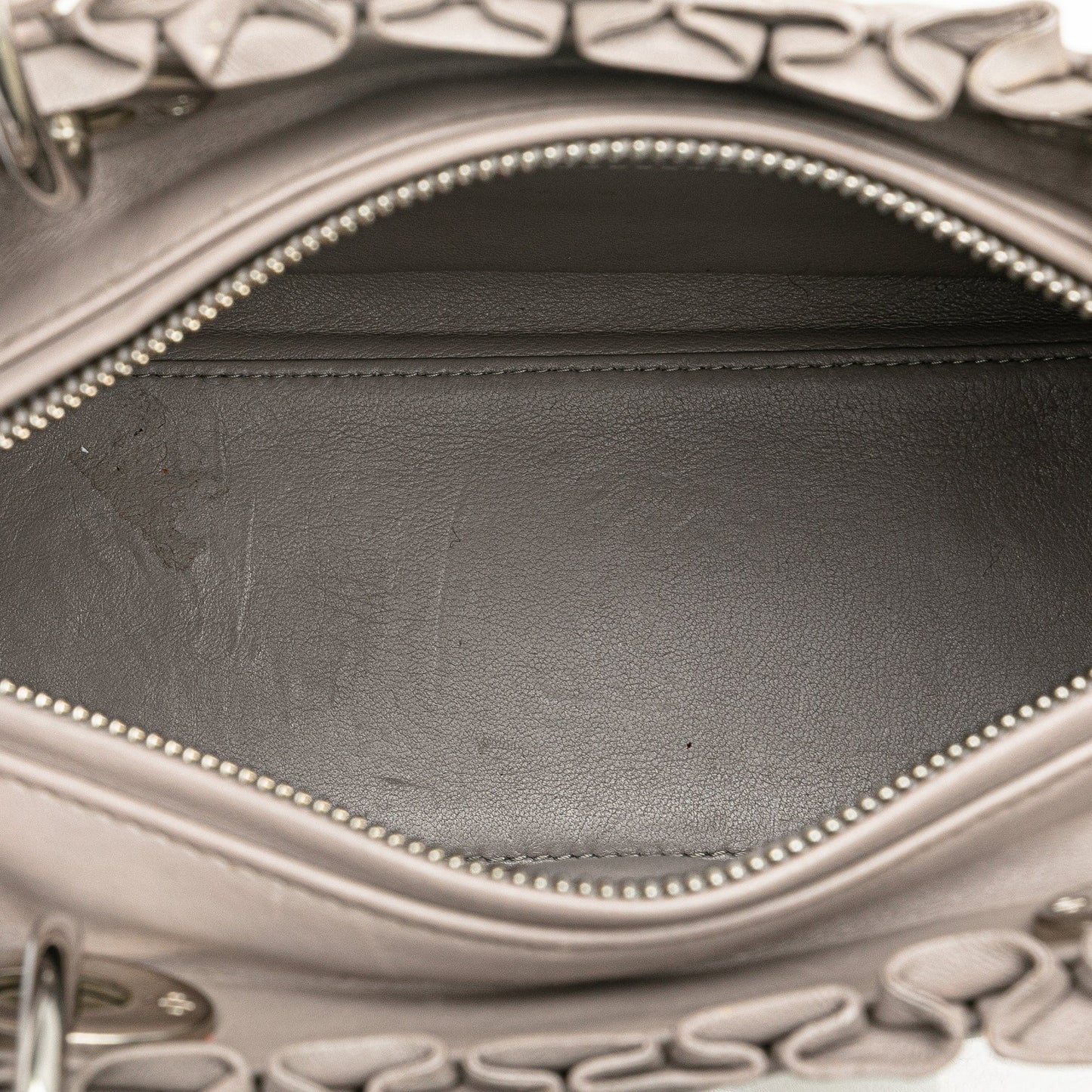 Medium Lambskin Cannage Ruffle Trim Lady Dior