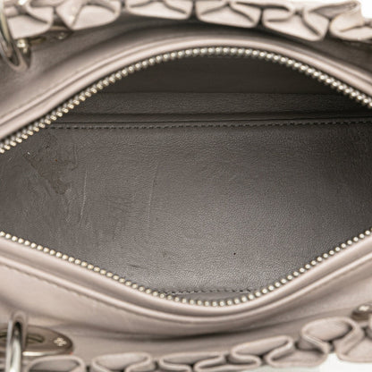 Medium Lambskin Cannage Ruffle Trim Lady Dior