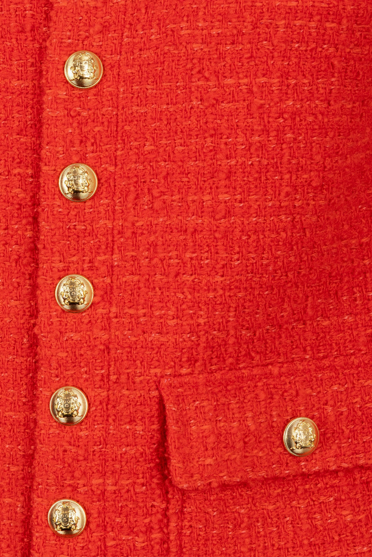 CELINE Patch Pocket Tweed Jacket Red