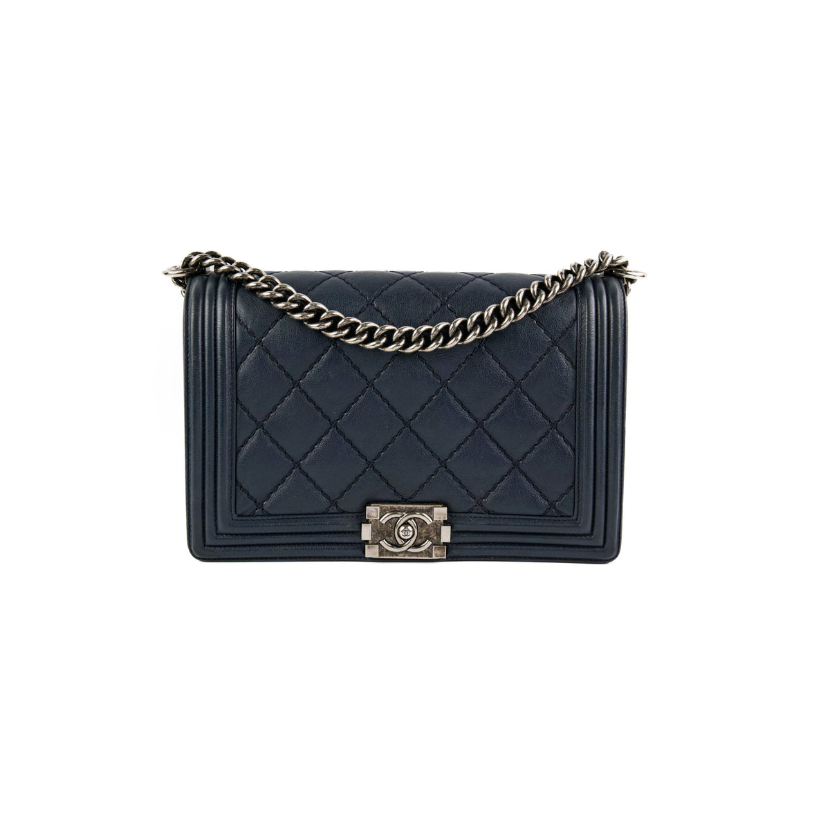 Chanel Boy New Medium lambskin Navy