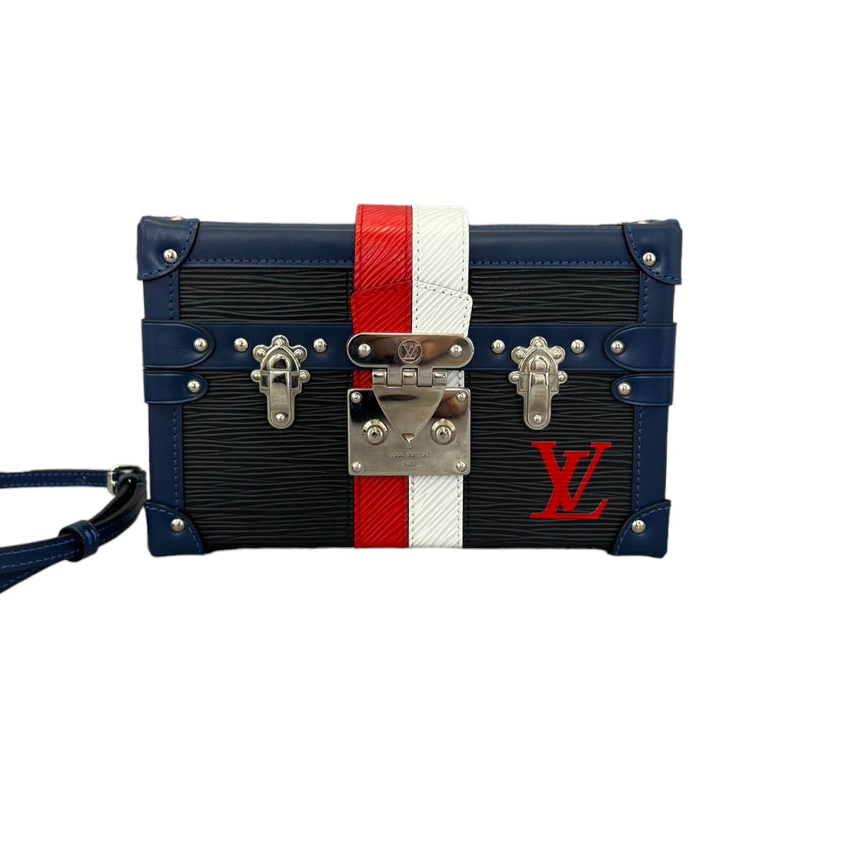 Louis-Vuitton Petite Malle Epi Black Blue Red White SHW