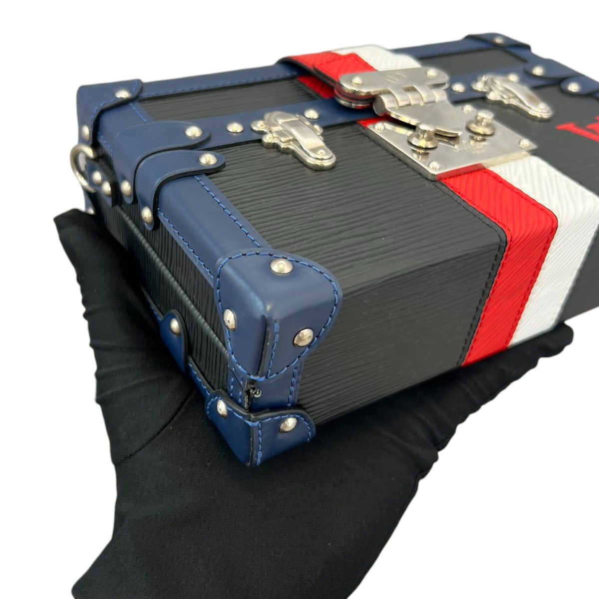 Louis-Vuitton Petite Malle Epi Black Blue Red White SHW