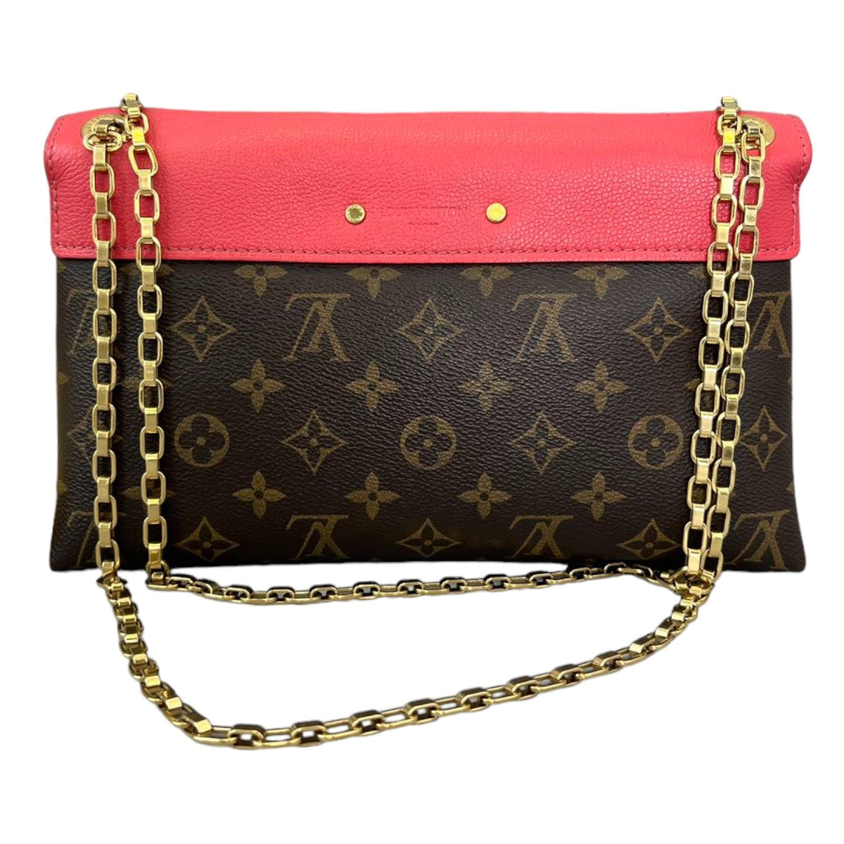 Louis-Vuitton Pallas Chain Flap Monogram Red GHW