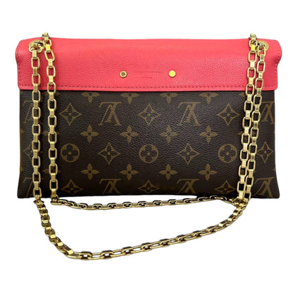 Louis-Vuitton Pallas Chain Flap Monogram Red GHW