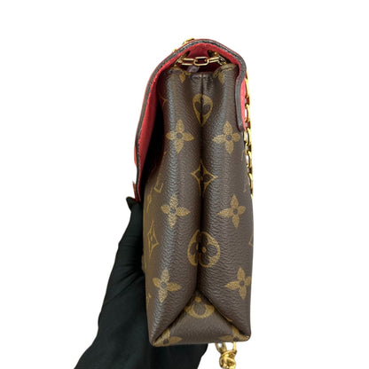 Louis-Vuitton Pallas Chain Flap Monogram Red GHW