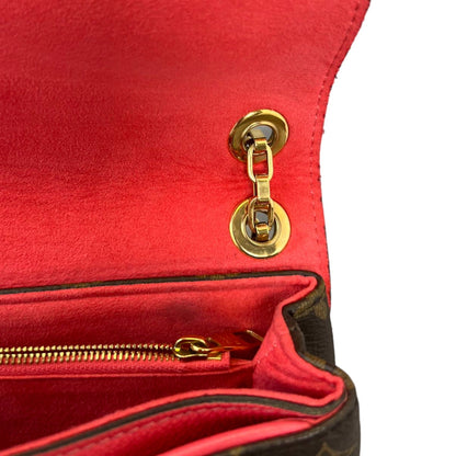 Louis-Vuitton Pallas Chain Flap Monogram Red GHW