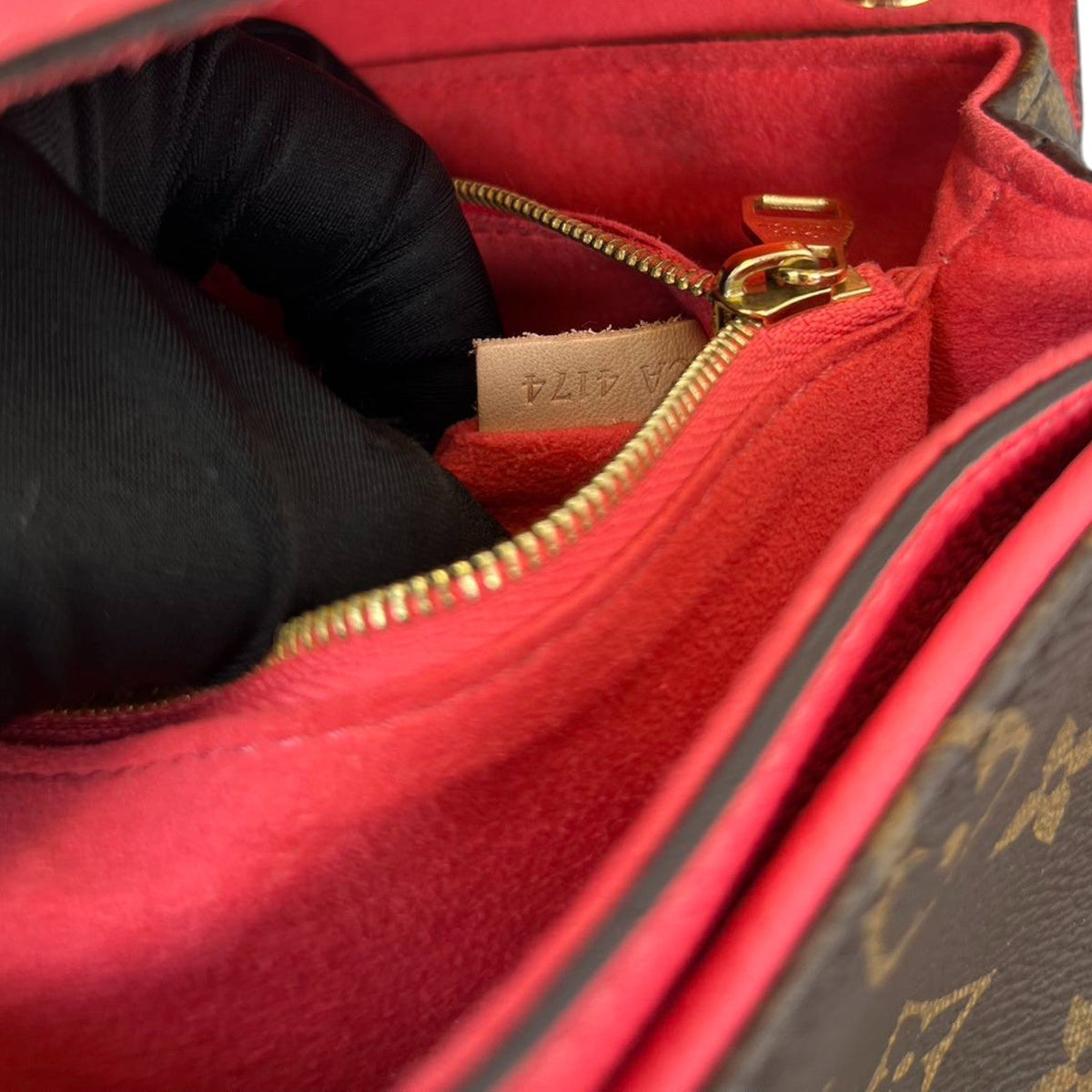 Louis-Vuitton Pallas Chain Flap Monogram Red GHW
