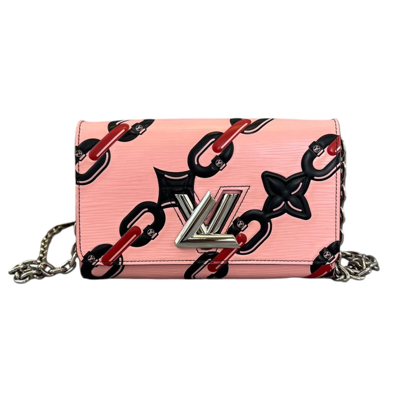 Louis-Vuitton Chain Flower Twist WOC Shoulder Epi Pink SHW