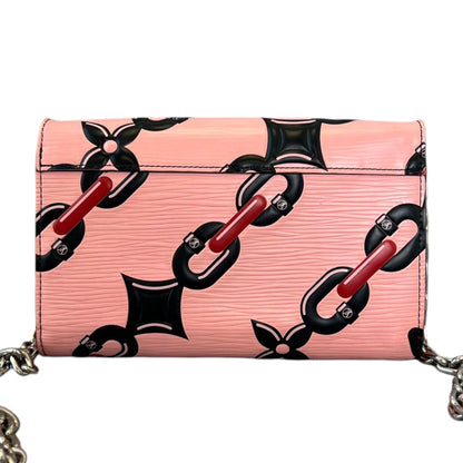 Louis-Vuitton Chain Flower Twist WOC Shoulder Epi Pink SHW
