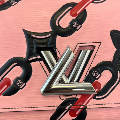 Louis-Vuitton Chain Flower Twist WOC Shoulder Epi Pink SHW