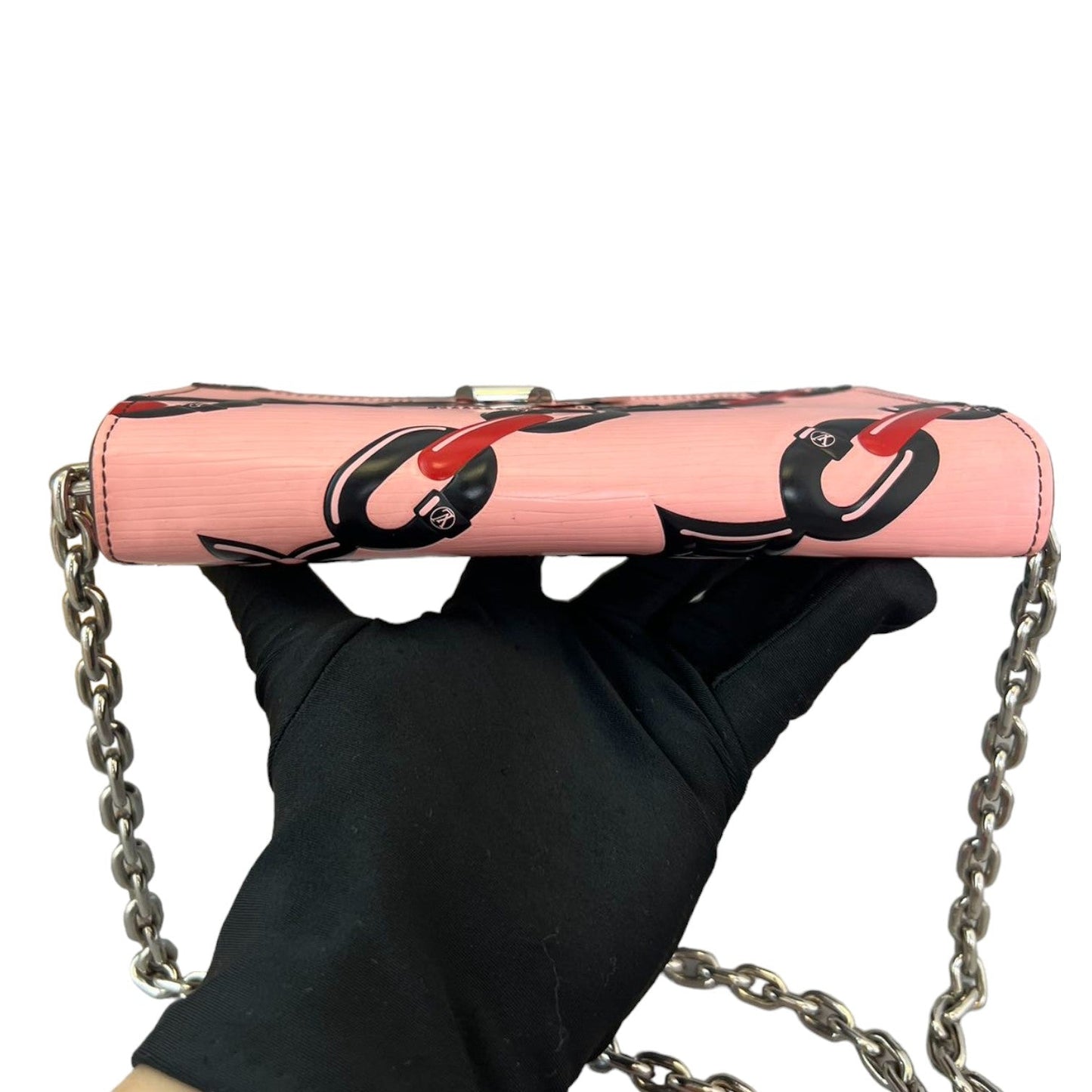 Louis-Vuitton Chain Flower Twist WOC Shoulder Epi Pink SHW
