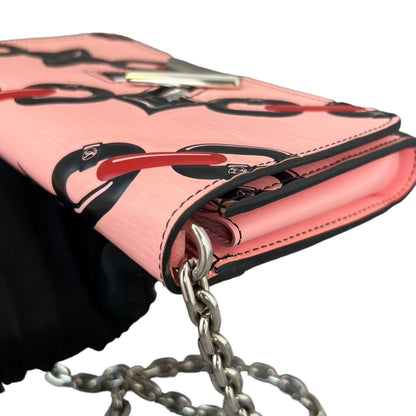 Louis-Vuitton Chain Flower Twist WOC Shoulder Epi Pink SHW