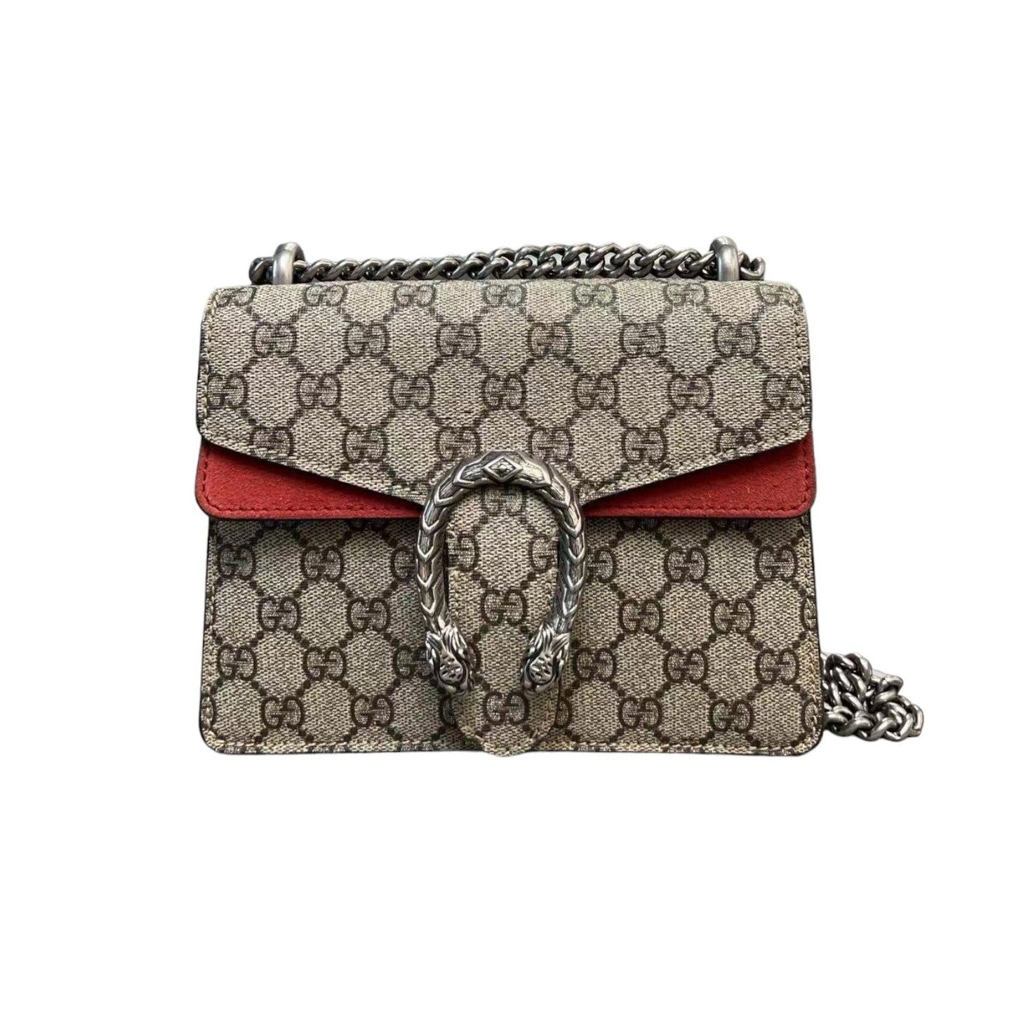 Gucci Dionysus Mini GG Supreme Monogram Beige With Red Interior SHW