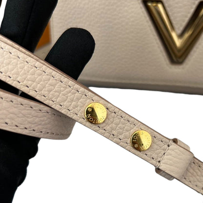 Louis-Vuitton Twist One Handle PM Taurillon Greige GHW