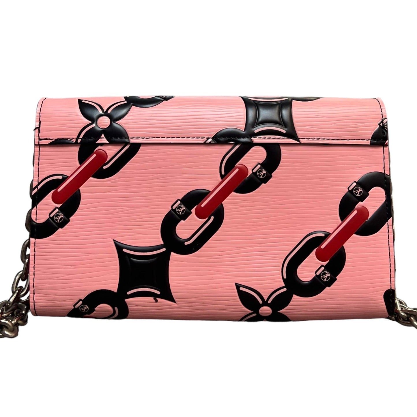 Louis-Vuitton Twist Chain Wallet Chain Flower Print Epi Pink SHW