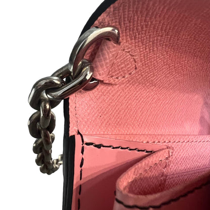 Louis-Vuitton Twist Chain Wallet Chain Flower Print Epi Pink SHW