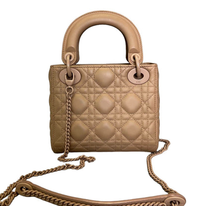 Lady Dior Mini Ultra Matte Calfskin Cannage Beige
