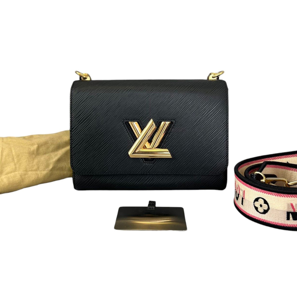 Louis-Vuitton Twist MM Top Handle Shoulder Epi Black GHW