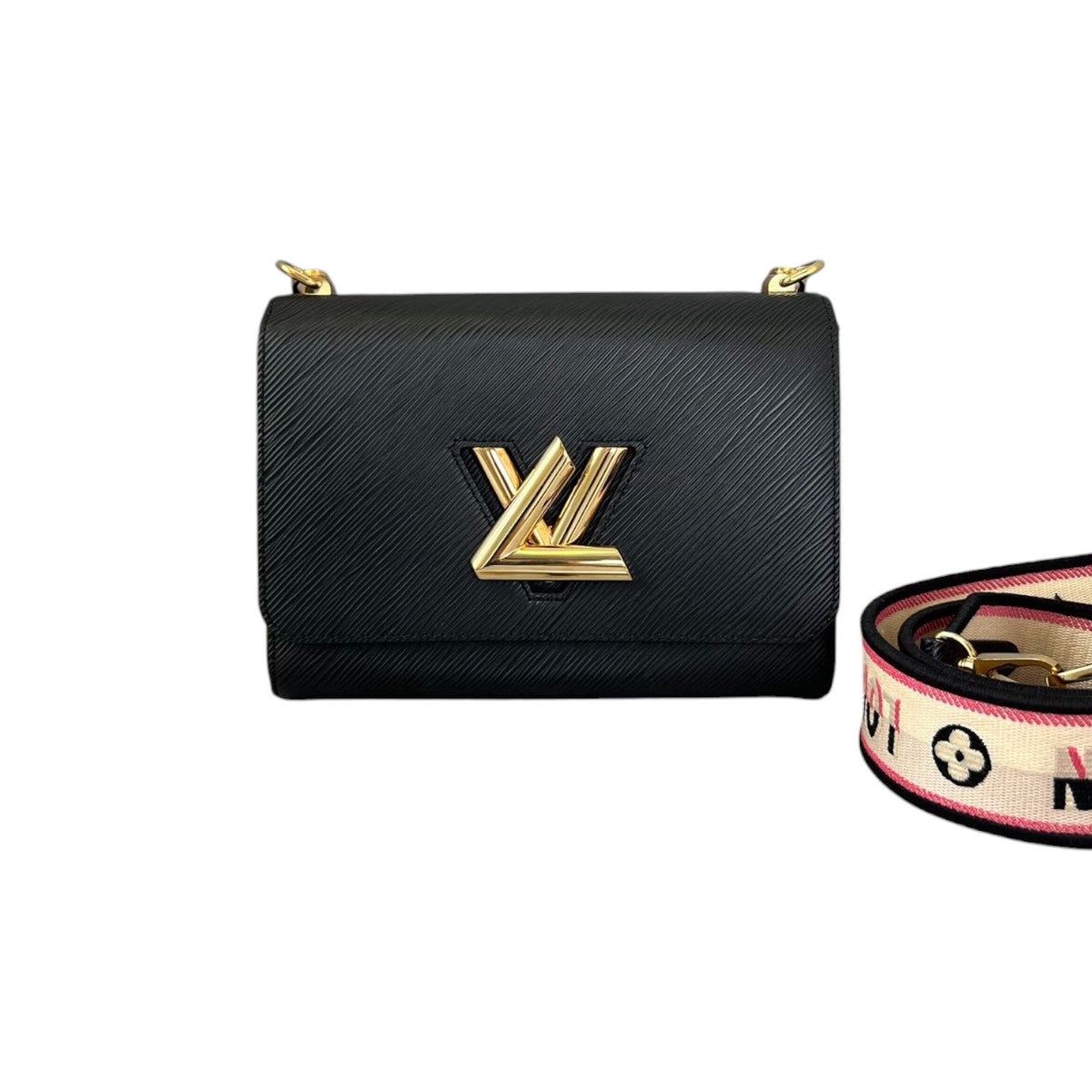 Louis-Vuitton Twist MM Top Handle Shoulder Epi Black GHW