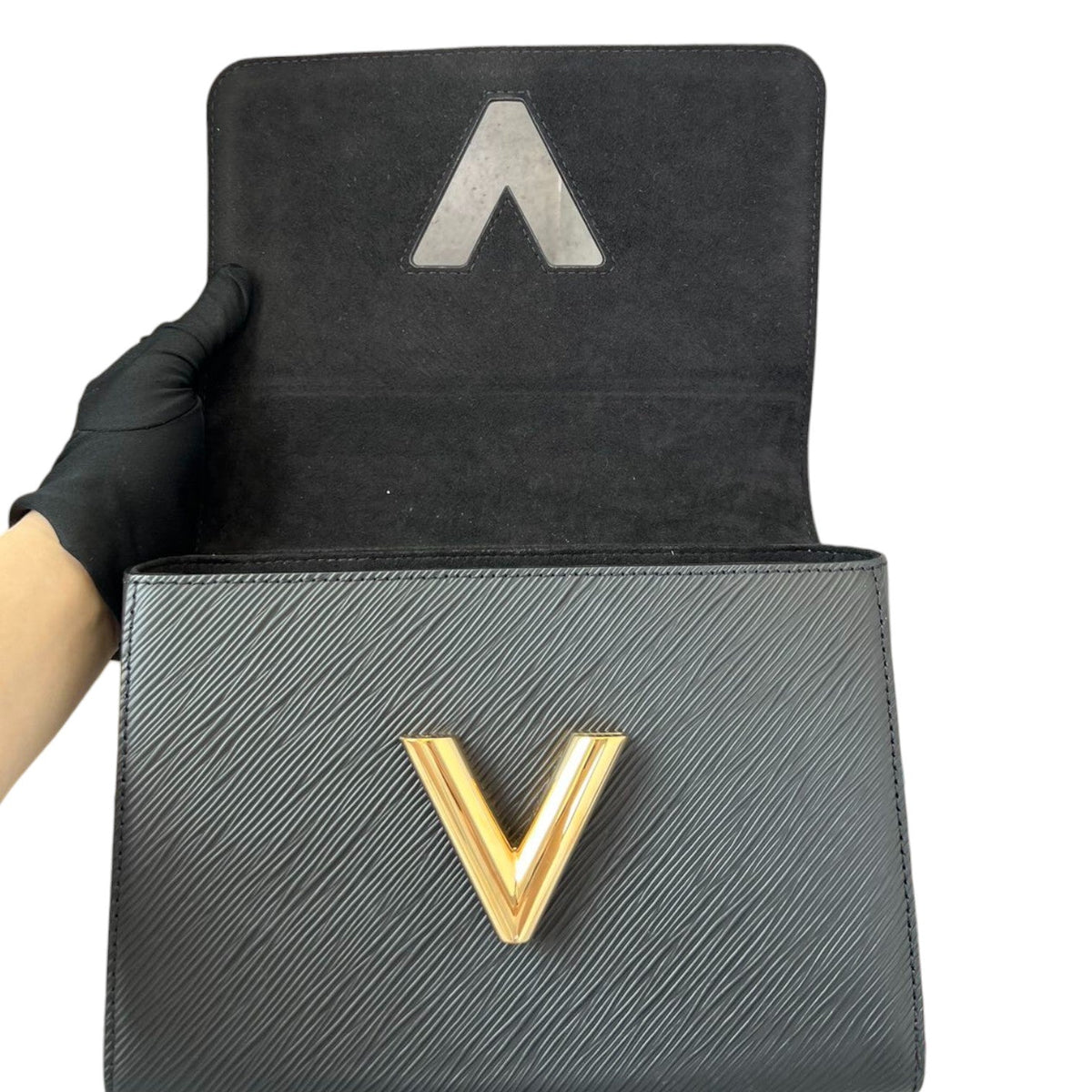 Louis-Vuitton Twist MM Top Handle Shoulder Epi Black GHW