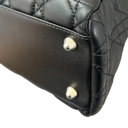 Soft Zipped Tote Small Cannage Quilted Black SHW