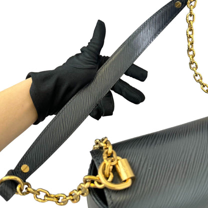 Louis-Vuitton Twist MM Shoulder Epi Black GHW