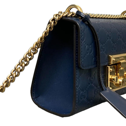 Gucci Guccissima Padlock Small Shoulder Blue GHW