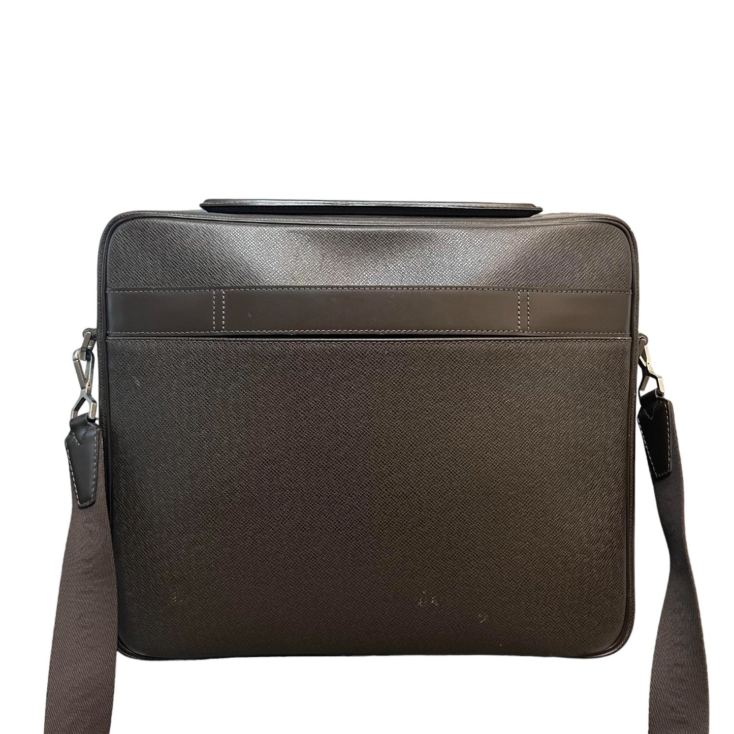 Louis-Vuitton Briefcase Taiga Leather Brown SHW