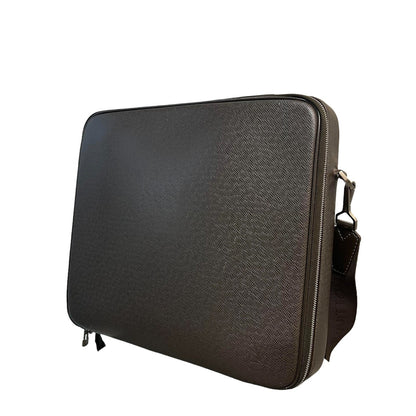 Louis-Vuitton Briefcase Taiga Leather Brown SHW