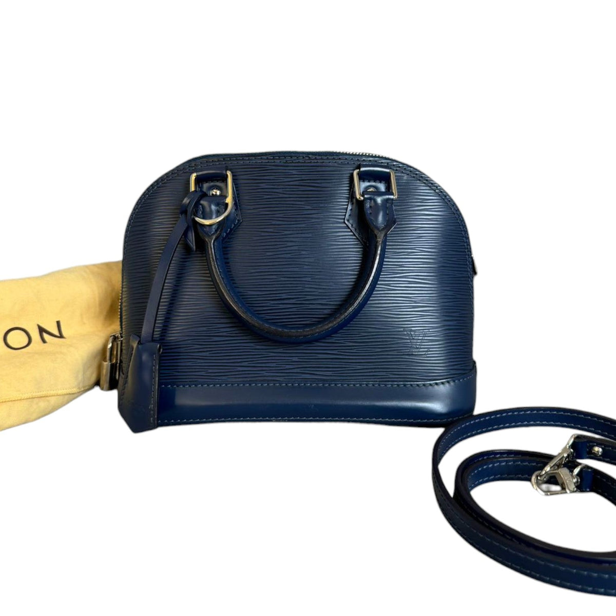 Louis-Vuitton Alma BB Epi Leather Indigo SHW