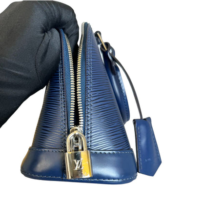 Louis-Vuitton Alma BB Epi Leather Indigo SHW