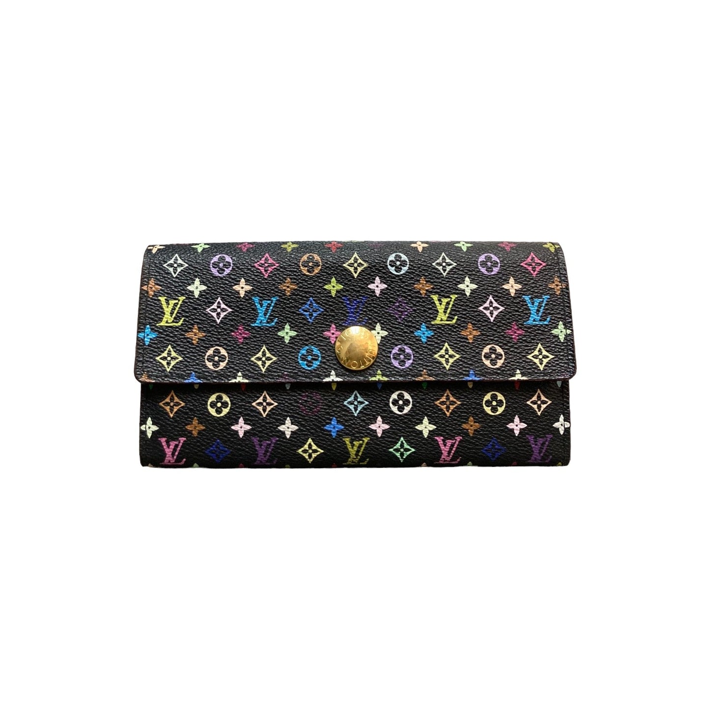 Louis-Vuitton Sarah Wallet NM Monogram Black Multicolor GHW