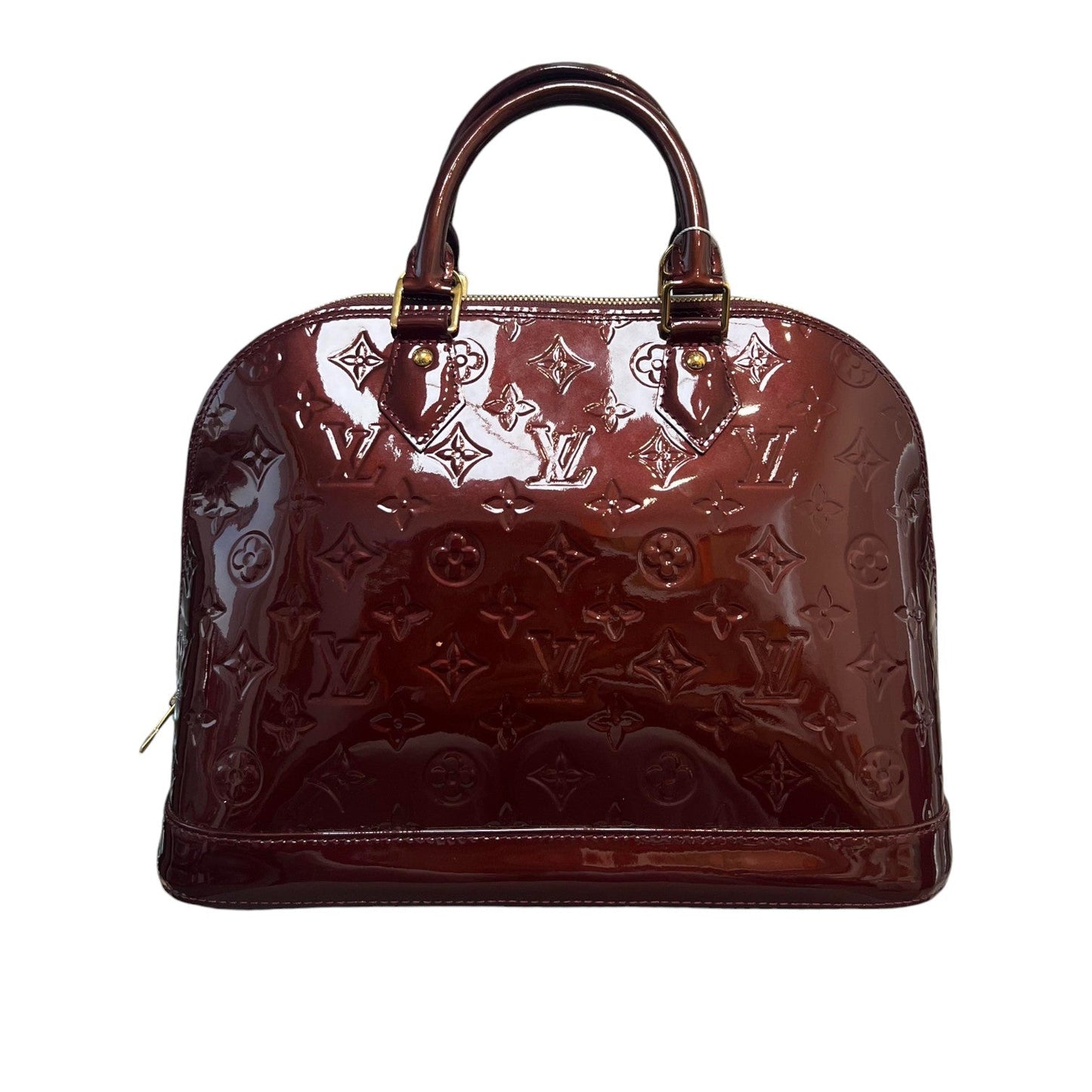 Louis-Vuitton Alma PM Vernis Patent Rouge Fauviste GHW