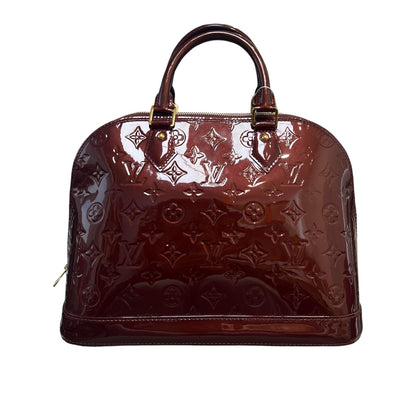 Louis-Vuitton Alma PM Vernis Patent Rouge Fauviste GHW