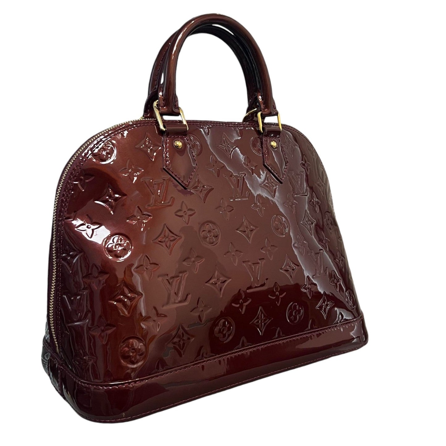 Louis-Vuitton Alma PM Vernis Patent Rouge Fauviste GHW