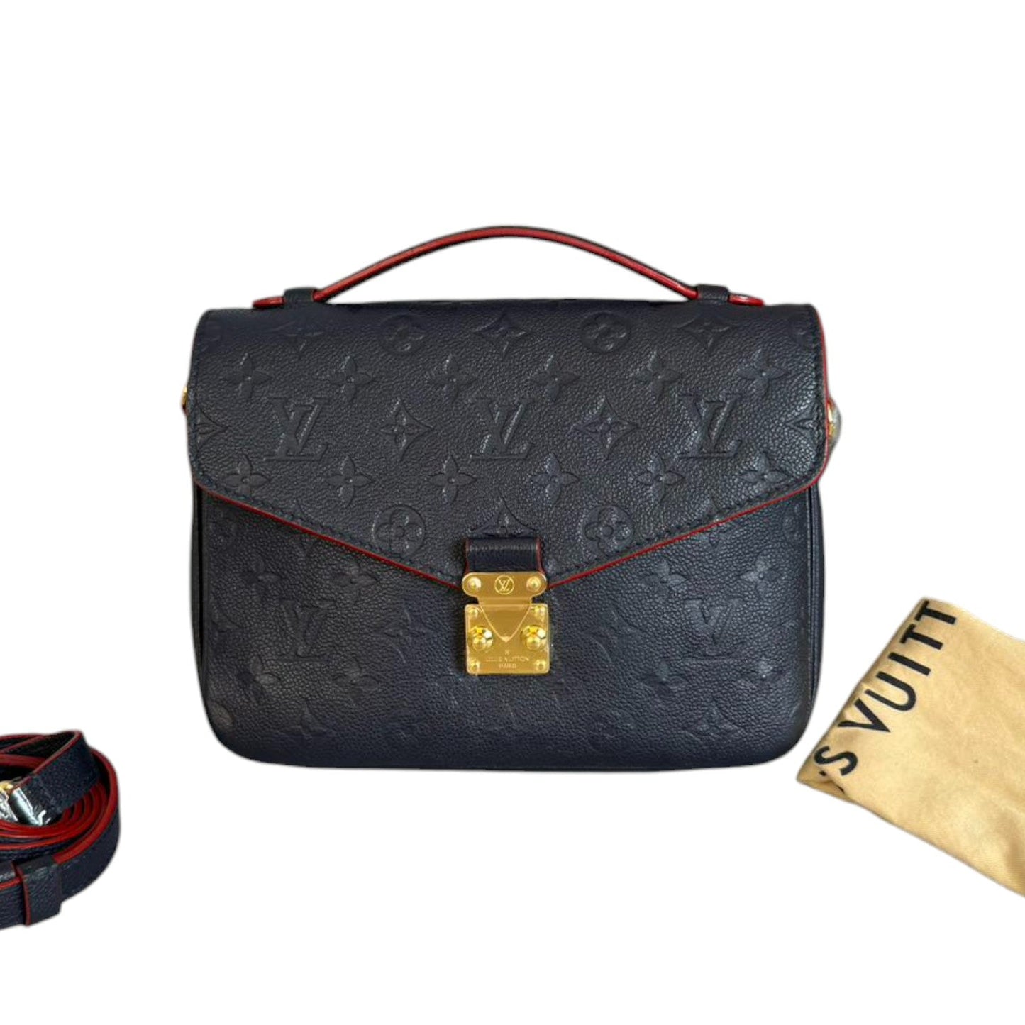 Louis-Vuitton Empreinte Pochette Metis Calfskin Navy Blue GHW