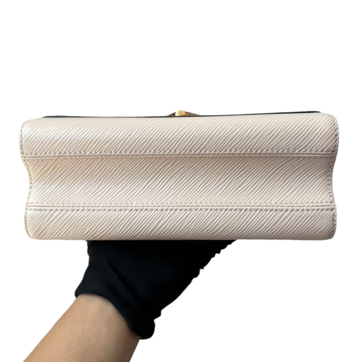 Louis-Vuitton Twist MM Flower Chain Shoulder Quartz White GHW