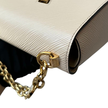 Louis-Vuitton Twist MM Flower Chain Shoulder Quartz White GHW