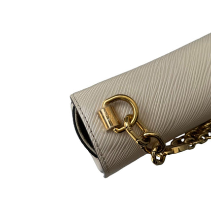 Louis-Vuitton Twist MM Flower Chain Shoulder Quartz White GHW