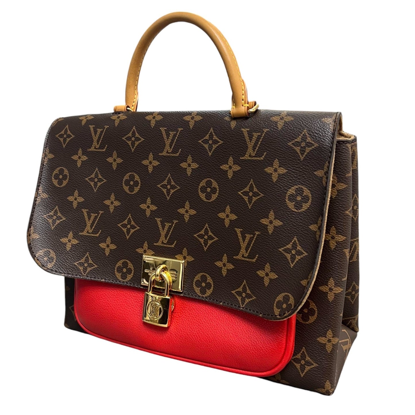 Louis-Vuitton Marignan Coquelico Monogram Canvas Brown Red