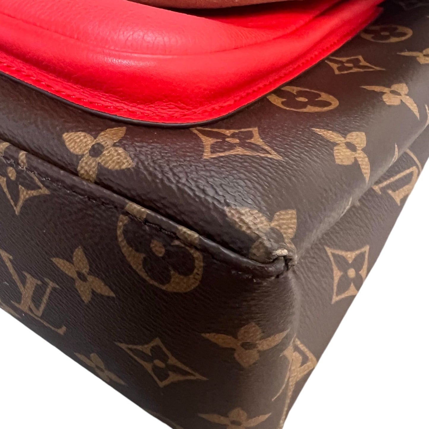 Louis-Vuitton Marignan Coquelico Monogram Canvas Brown Red