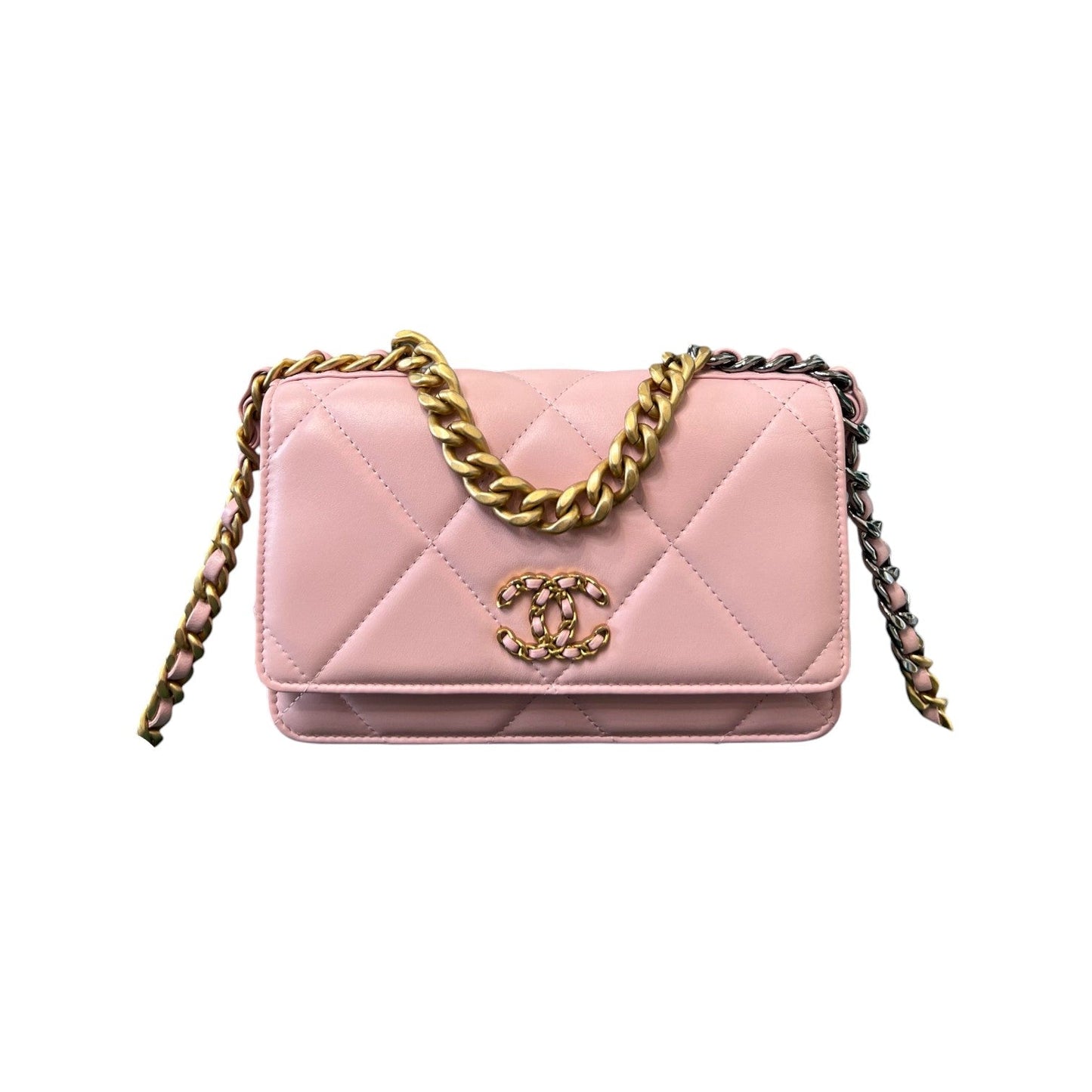 19 Wallet On Chain WOC Lambskin Light Pink MHW