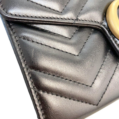 Gucci Gucci GG Marmont Chain Wallet Calfskin Matelasse Black GHW